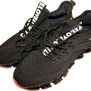 NWOT “Love” Black Sneakers Court Shoes. Great for any sport. Size 8​